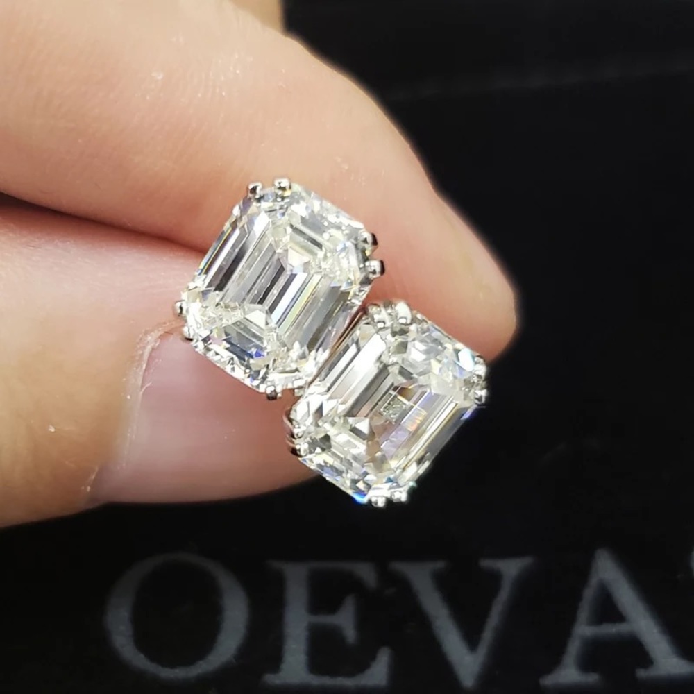 2ct Emerald Cut Studs - Picture 13 of 16